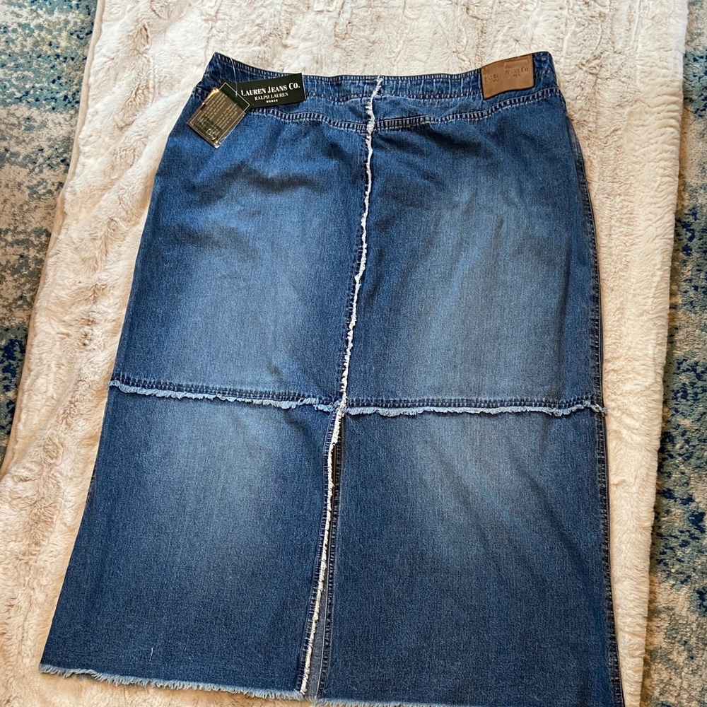 NWT VINTAGE Polo by Ralph Lauren Denim Pencil Skirt in Medium Blue